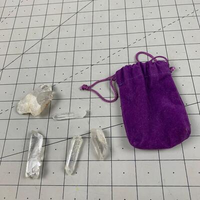 #110 Purple Pouch with Crystals