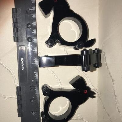 Black Scottie Dog Wheels Bakelite Napkin Rings
