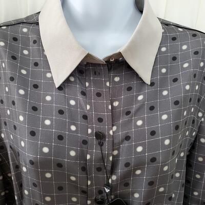 Emporio Armani Gray Silk polka dot blouse - New with tags - never worn