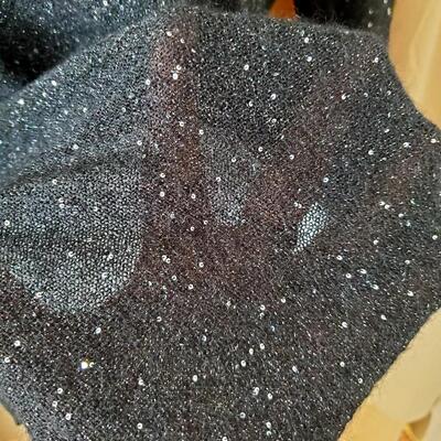 Giorgio Armani Mohair wool, mulberry silk and tiny sequin sparkle sweater