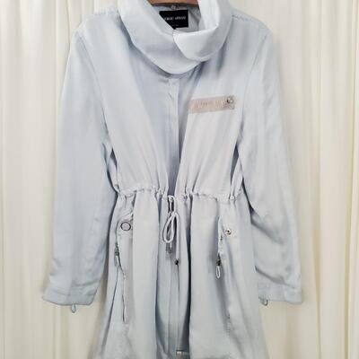 Giorgio Armani light blue 100% silk coat.