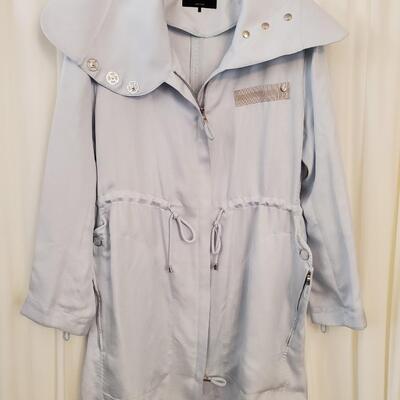 Giorgio Armani light blue 100% silk coat.
