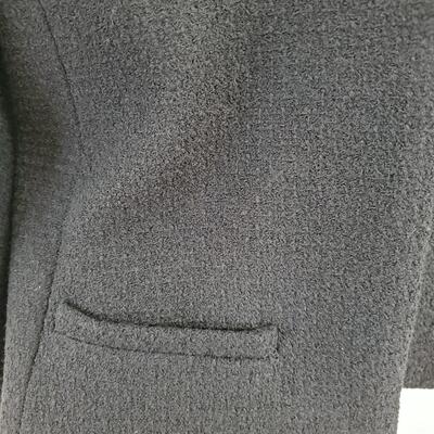 Chanel black wool blend open front black jacket, size 40