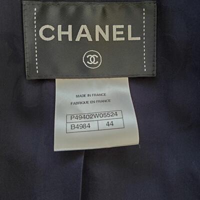 Navy Chanel wool and alpaca-blend double-breasted jacket 2014 Runway