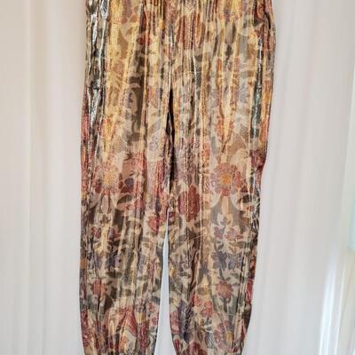 2015 Chanel Resort Collection Lame floral pants