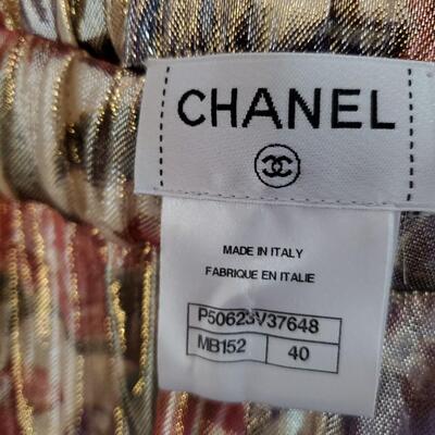 2015 Chanel Resort Collection Lame floral pants
