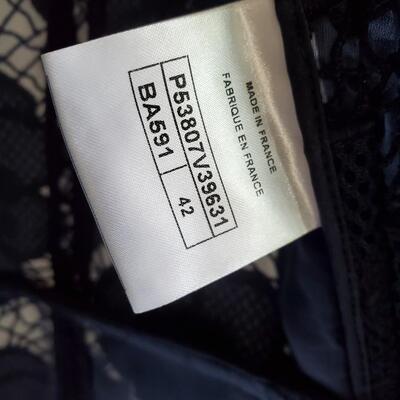 2016 Chanel Lace Navy Blue evening jacket - like new