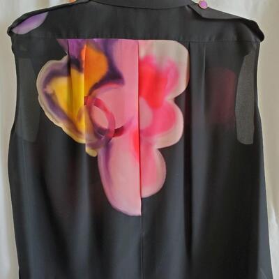 Chanel Silk Abstract Sleeveless Blouse