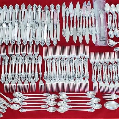 Wallace Grande Baroque Sterling Silver Flatware 177 Pieces