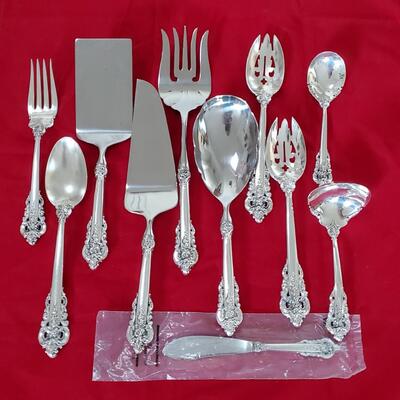 Wallace Grande Baroque Sterling Silver Flatware 177 Pieces