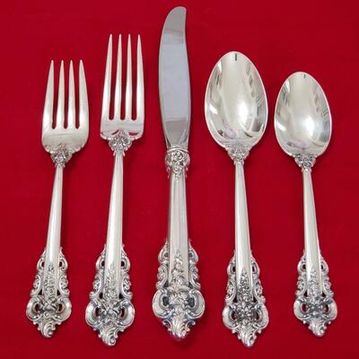 Wallace Grande Baroque Sterling Silver Flatware 177 Pieces