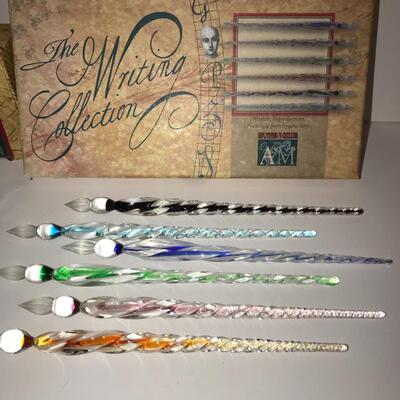 Yankee swap ? Calligraphy Gift Sets  ~ Murano Glass Pens & Magnifying glass