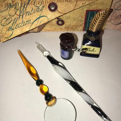 Yankee swap ? Calligraphy Gift Sets  ~ Murano Glass Pens & Magnifying glass