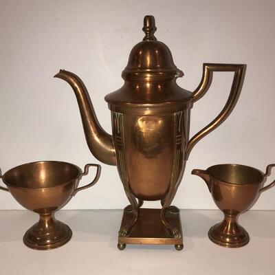Unbelievable Art Deco Copper Coffee Set