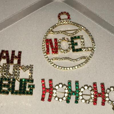 Holiday Rhinestone Pin lot