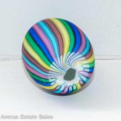 Murano Fratelli Toso Satin Rainbow Art Glass Egg
