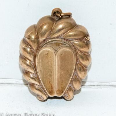 ANTIQUE BRASS VESTA / MATCH CASE