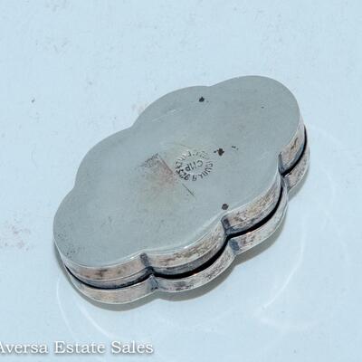 STERLING SILVER PILL BOX - TURQUOISE ACCENT