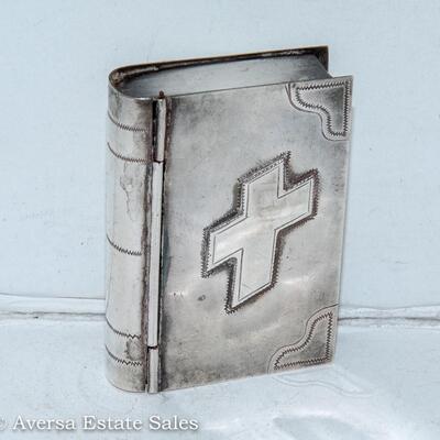 STERLING SILVER - BOOK PILL BOX