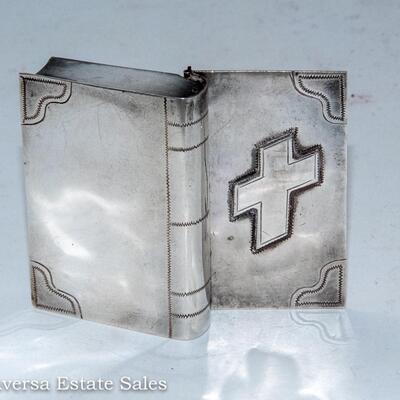 STERLING SILVER - BOOK PILL BOX