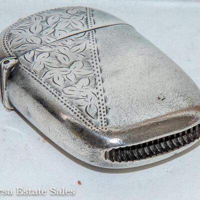 ANTIQUE - ENGLISH STERLING SILVER VESTA CASE - MATCH SAFE
