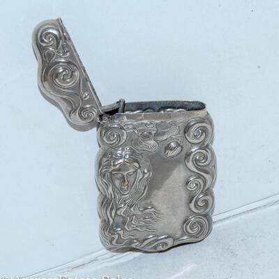 SILVER PLATE - ART NOUVEAU VESTA / MATCH SAFE