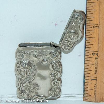 SILVER PLATE - ART NOUVEAU VESTA / MATCH SAFE