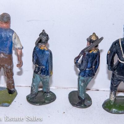 Group of NINE Cast Lead Soldier Figurines