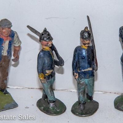 Group of NINE Cast Lead Soldier Figurines