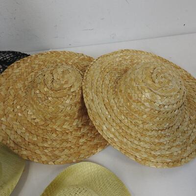 Craft lot of Small Hats, Lace, Wicker, Straw, Witch Hats, Cowboy Hats