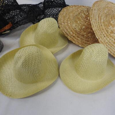 Craft lot of Small Hats, Lace, Wicker, Straw, Witch Hats, Cowboy Hats