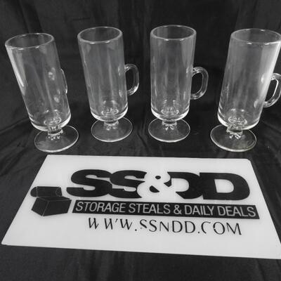 4 Clear Tall Mugs