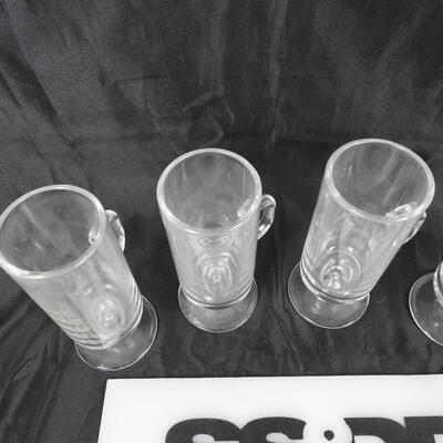 4 Clear Tall Mugs