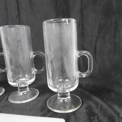 4 Clear Tall Mugs