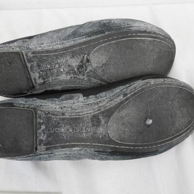 2 Pairs of Shoes: Lucky Brand Black Flats (8 1/2), Converses All Star White Shoe
