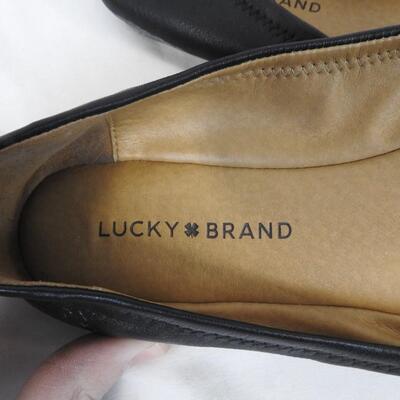 2 Pairs of Shoes: Lucky Brand Black Flats (8 1/2), Converses All Star White Shoe