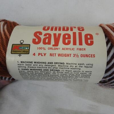7 Brown Knitting Worsted Type Ombre Sayelle 4 Ply 3 1/2 Ounces