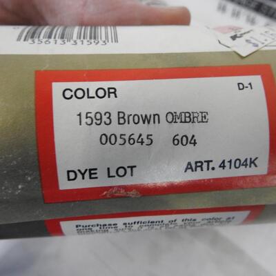 7 Brown Knitting Worsted Type Ombre Sayelle 4 Ply 3 1/2 Ounces