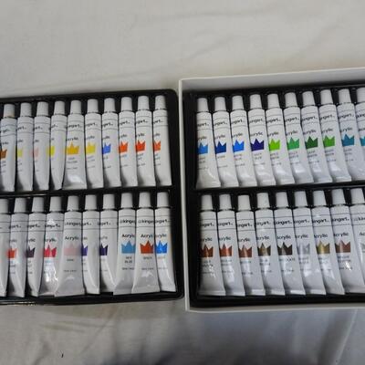 KingArt 12 ml Acrylic Paint Set 48 Vivid Colors, White was Opened
