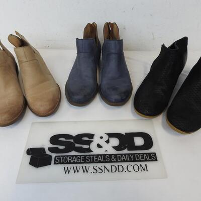 3 Pairs Women's Shoes: Black Lucky size 8.5 & 2 Pairs Born Size 7.5 (run big)