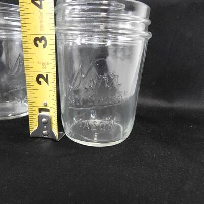 12 Small Kerr Canning Jars, Half Pint Size. No Lids