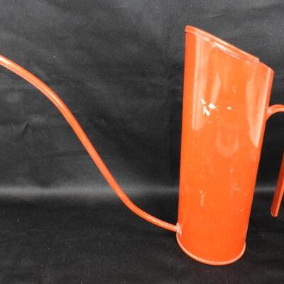 3 Metal Watering Cans. Copper, Red, & Silver Tone - Vintage