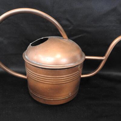 3 Metal Watering Cans. Copper, Red, & Silver Tone - Vintage