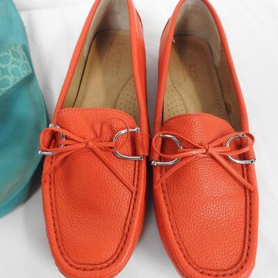3 Pairs Women's Shoes size 8.5. Blush Pink ICS, Turquoise Coach, Orange/Red RL