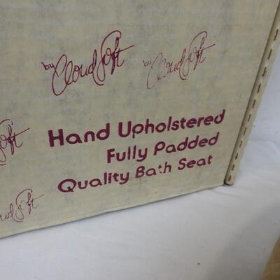 Cloud Soft Padded Toilet Seat, Tan, Embroidered Butterfly/Flowers. New Old Stock