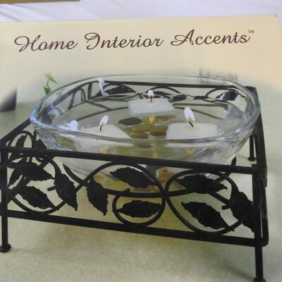 8 pc Home Decor: 2 picture holders, Candle Gift Set, Basket, Footprints Frame