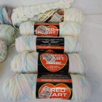 12 Skeins Various Brands (Red Hart,  Caron Cuddle Soft) and Colors of Yarn