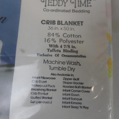 4 pc Baby Lot:  Vintage"Teddy Time"Collection Co-ordinated Bedding original pkg