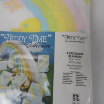 4 pc Baby Lot:  Vintage"Teddy Time"Collection Co-ordinated Bedding original pkg