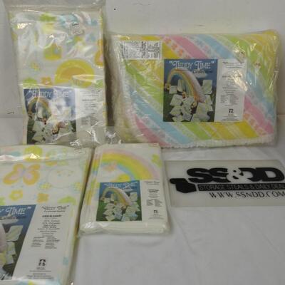 4 pc Baby Lot:  Vintage"Teddy Time"Collection Co-ordinated Bedding original pkg